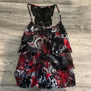 Black and Red Tiered Tank